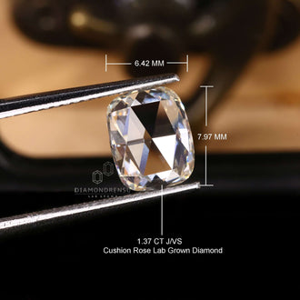 Loose diamond from Diamondrensu with an IGI certified elongated rose cut cushion.
