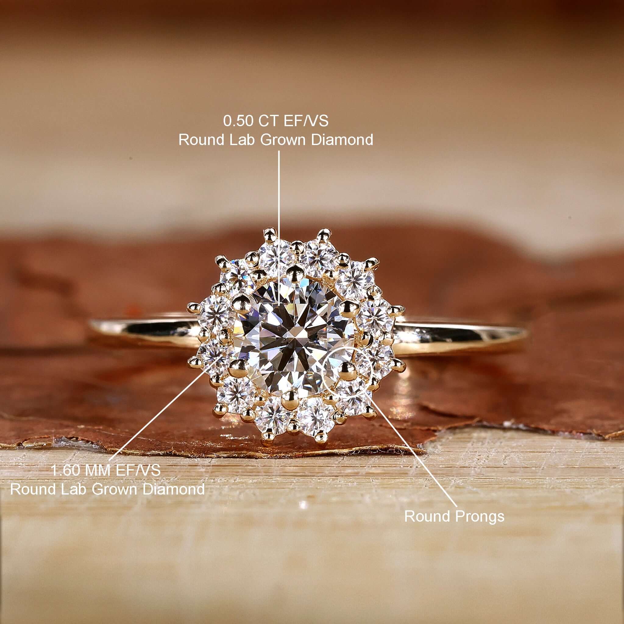 Lab Grown Diamond Engagement Ring Oval Yellow Gold 6x8mm IGI Diamond  Wedding Ring 0.9-1 carat 14K/18K