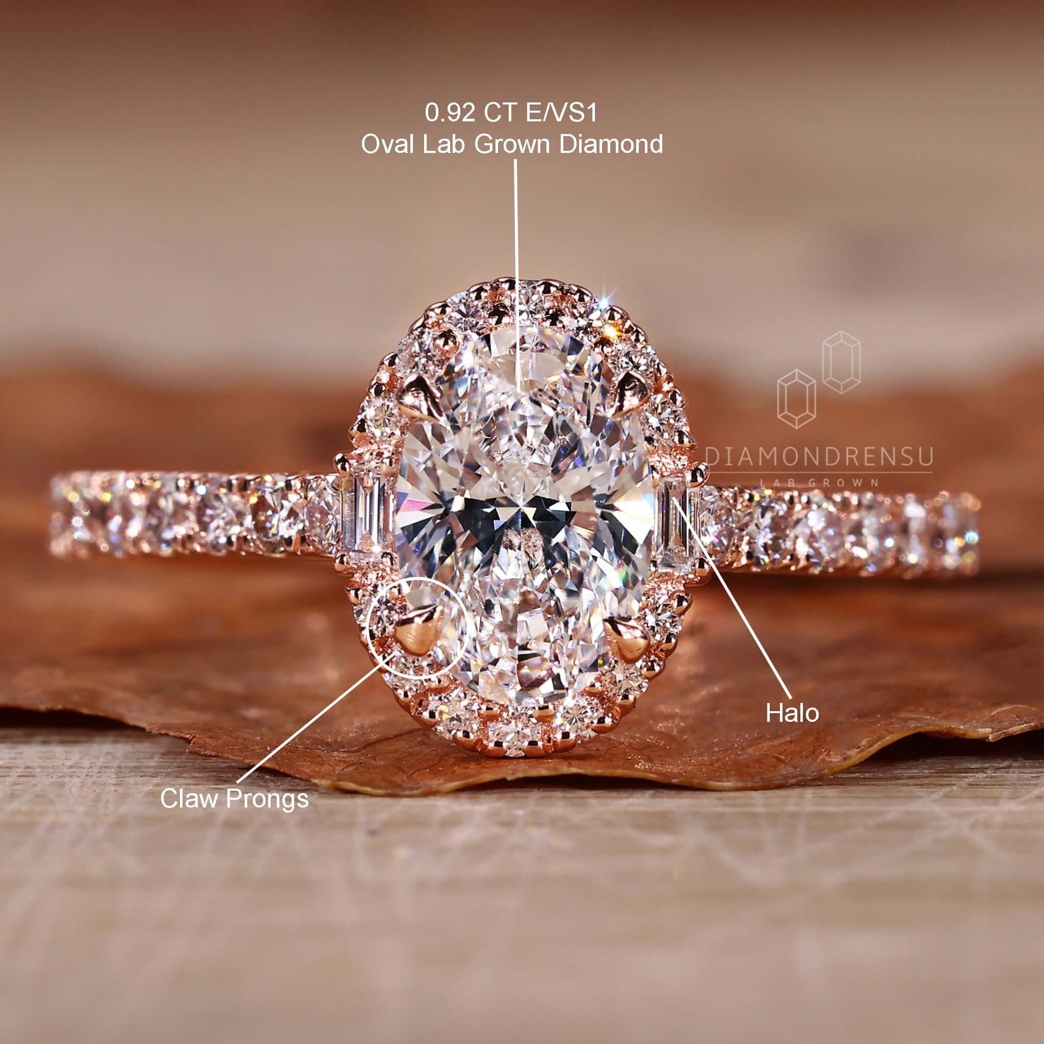 Oval Lab Created Diamond Engagement Ring for Women