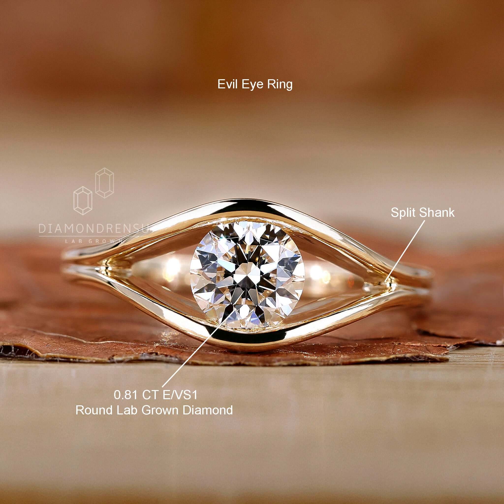 Eye shaped store diamond ring