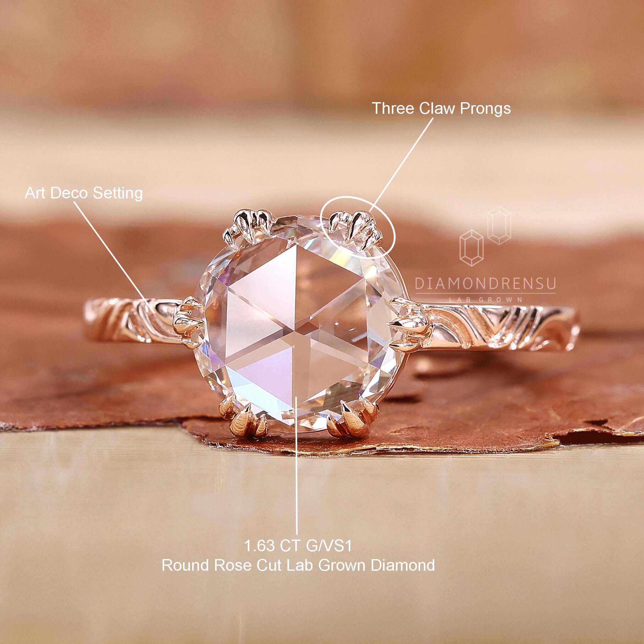 Unique Custom Engagement Ring - Diamondrensu