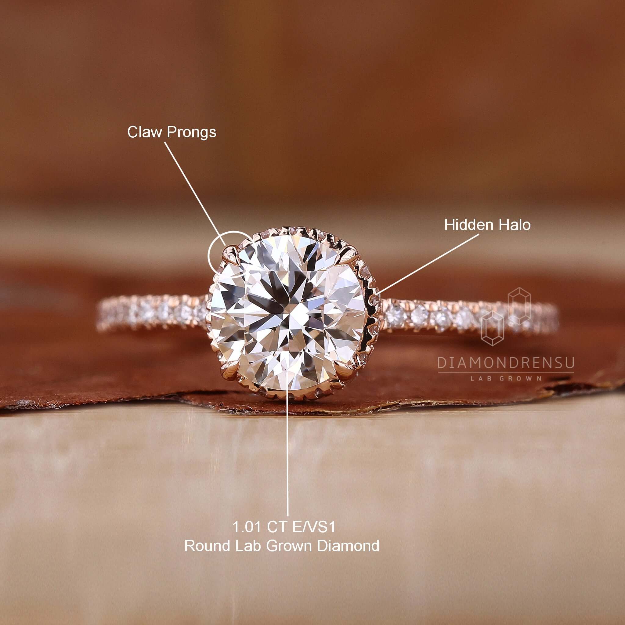 A Lab Grown Diamond Engagement Ring, the eco-conscious choice for lasting love and commitment.