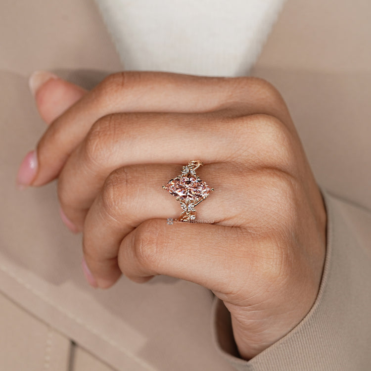 IGI certified lab grown diamond nature inspired ring.