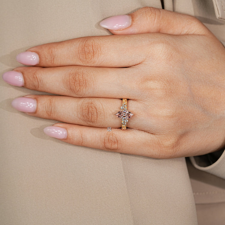 Handmade marquise engagement ring by Diamondrensu.