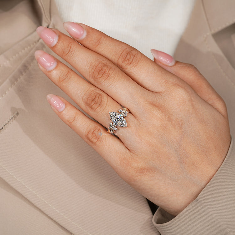 Handmade marquise engagement ring by Diamondrensu.