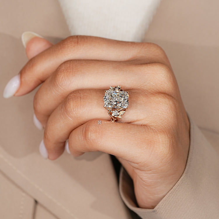 IGI certified lab grown radiant engagement ring.