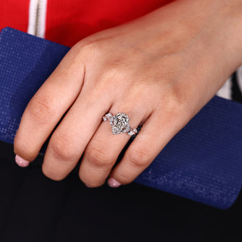 Handmade nature inspired ring with six prong setting.