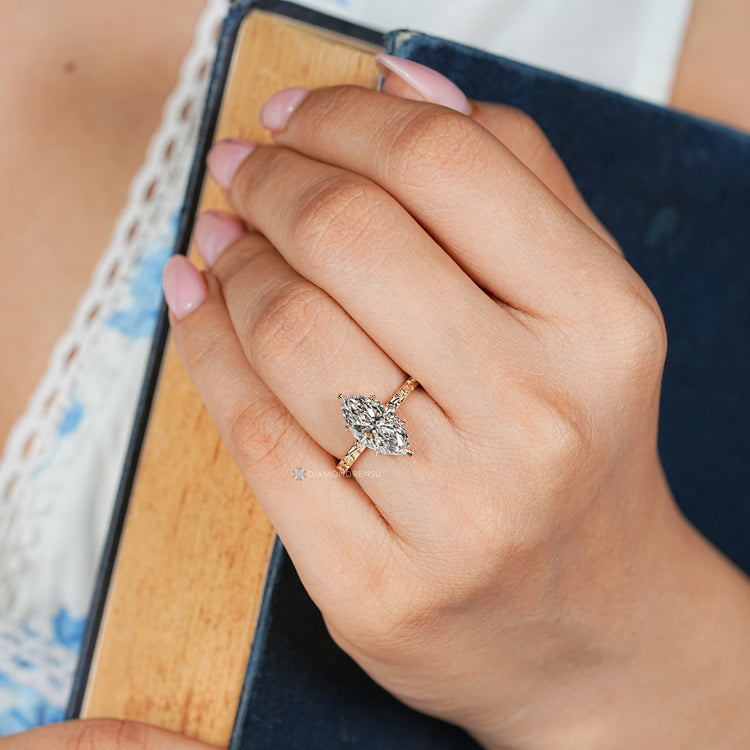 Art Deco engagement ring with a solitaire style.