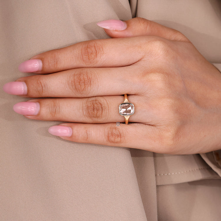 IGI certified solitaire engagement ring with handmade design.