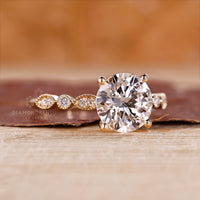 Round diamond ring set in a 4 prong setting.
