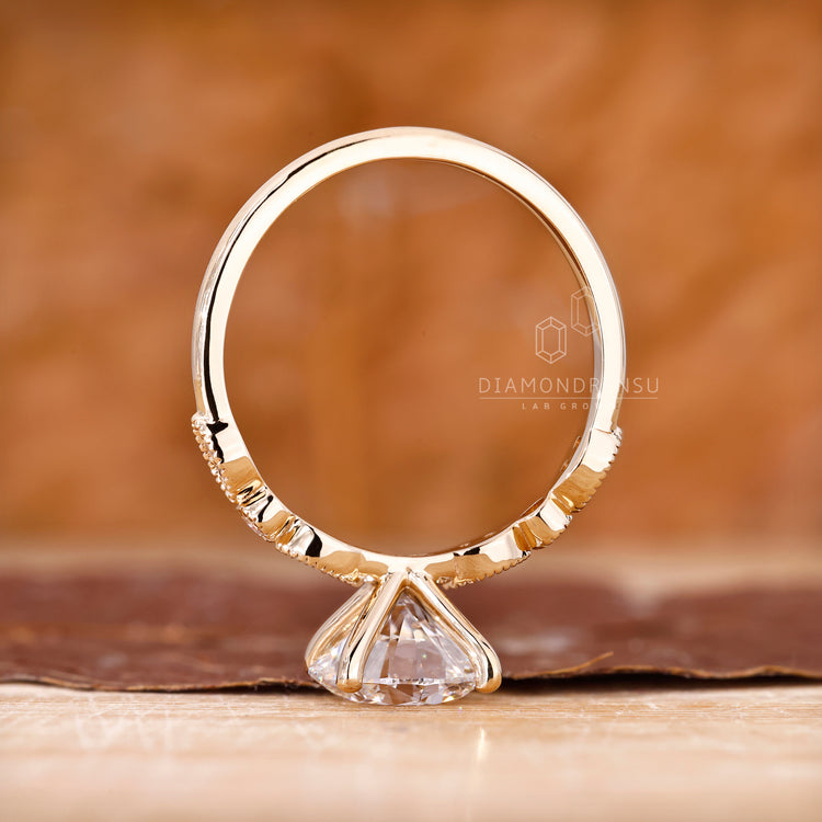 Buy diamond ring with a custom prong setting design.
