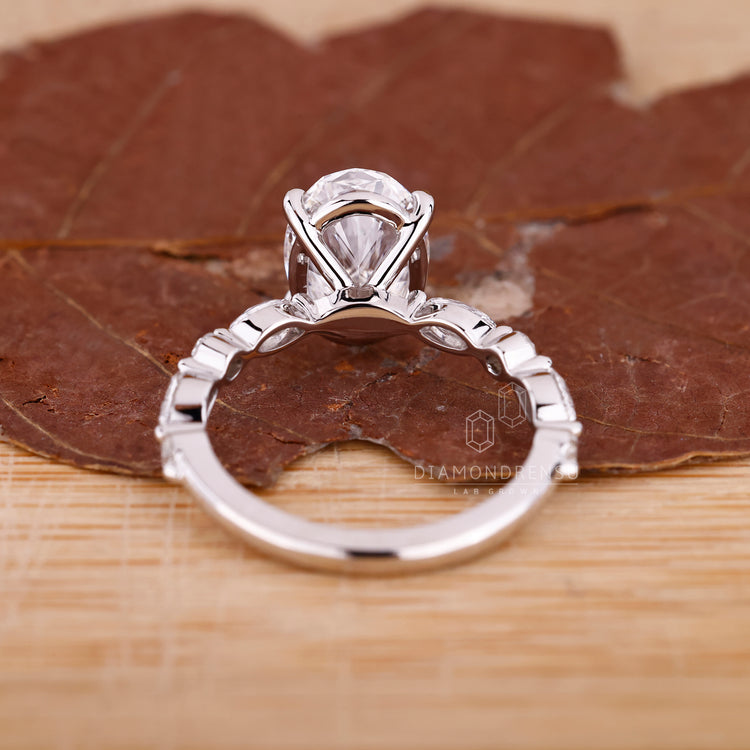 Handmade jewelry showcasing a beautiful marquise cut diamond ring.
