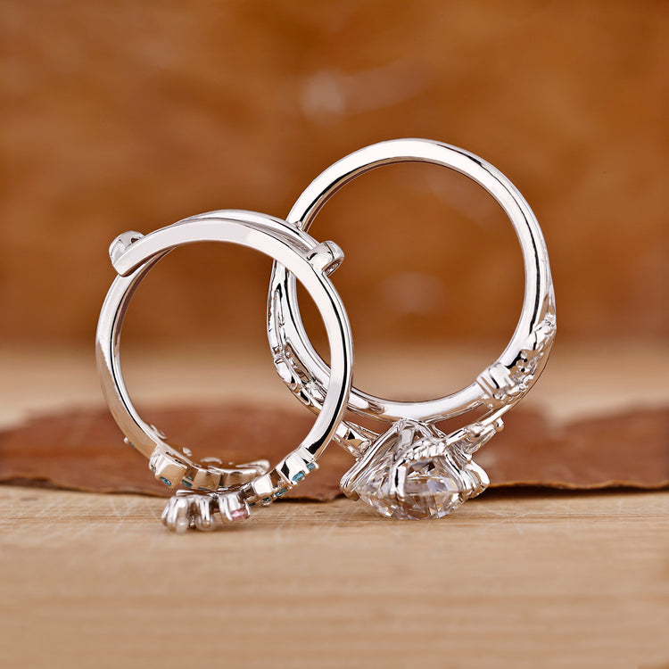 Diamondrensu ring in a round diamond custom setting.