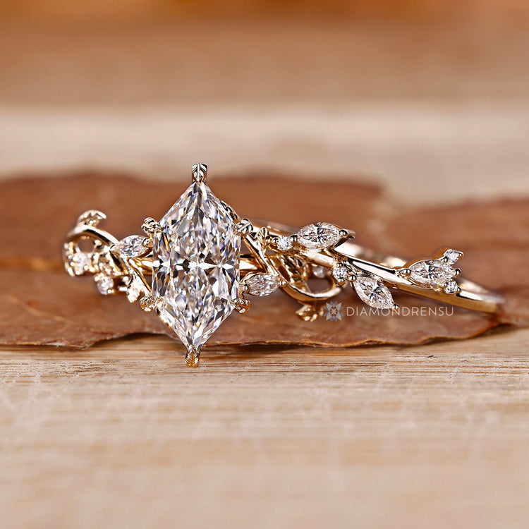 Seven stone bridal set with marquise and round diamonds.