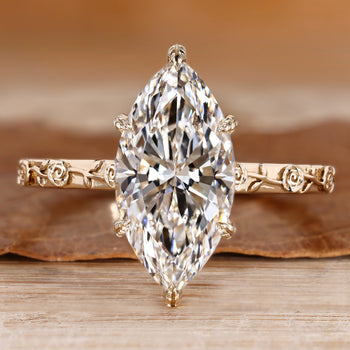 Marquise center stone Art Deco engagement ring.