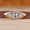 Marquise Cut Engagement Ring in Gypsy Setting