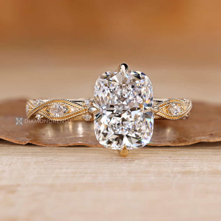 Art Deco cushion cut diamond ring.