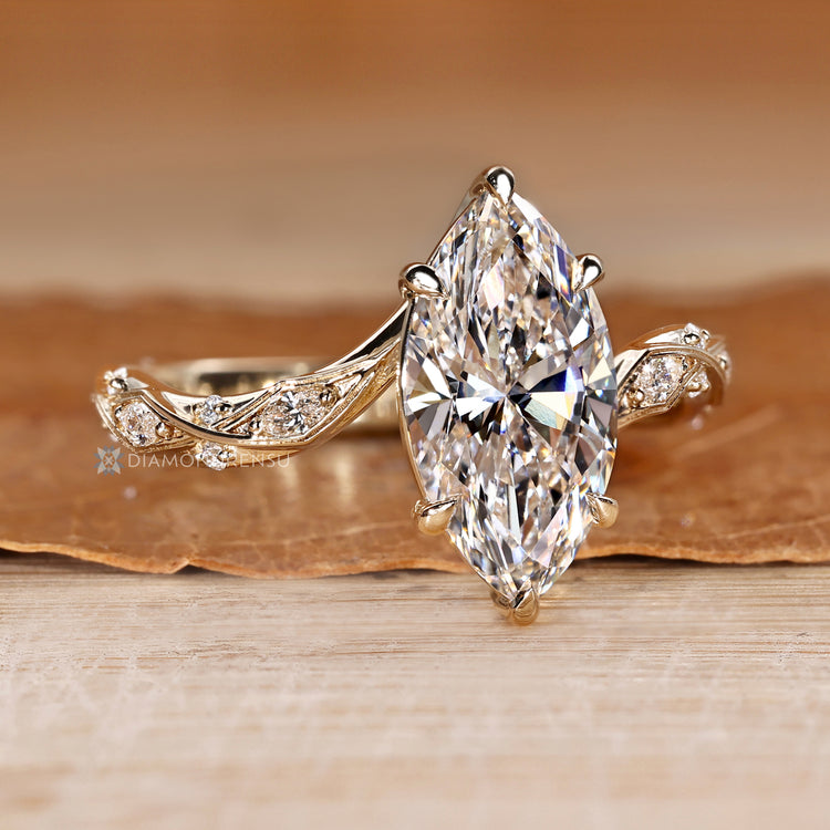 Vintage style marquise engagement ring.