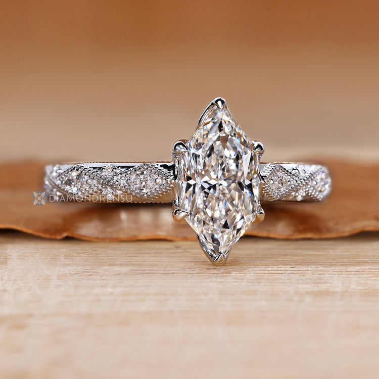 Art Deco Dutch marquise ring with a tulip setting.