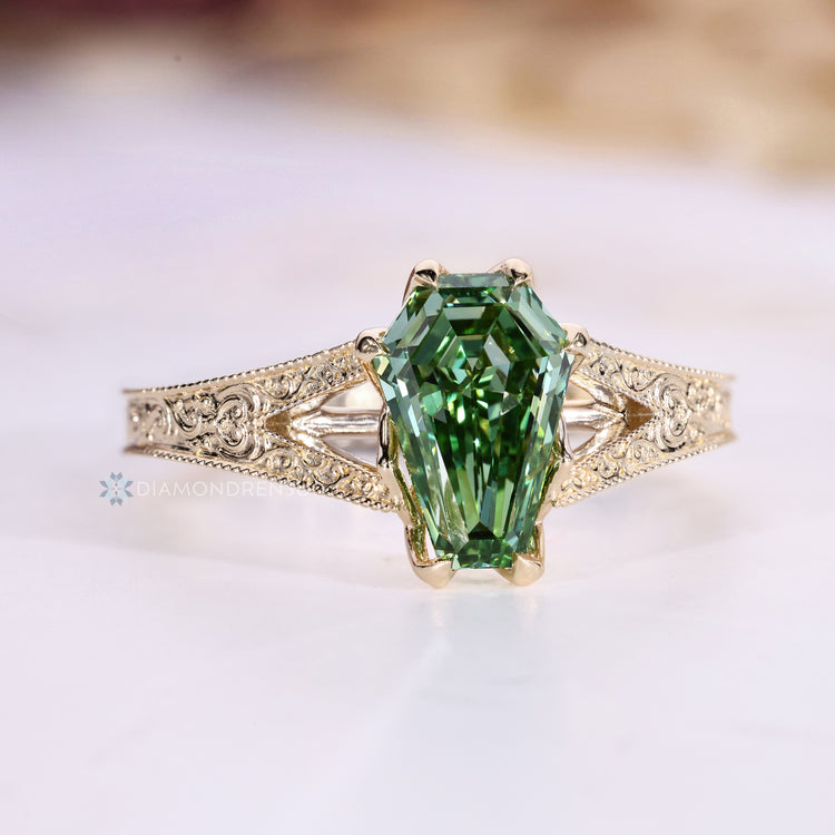 Art Deco coffin cut diamond ring.