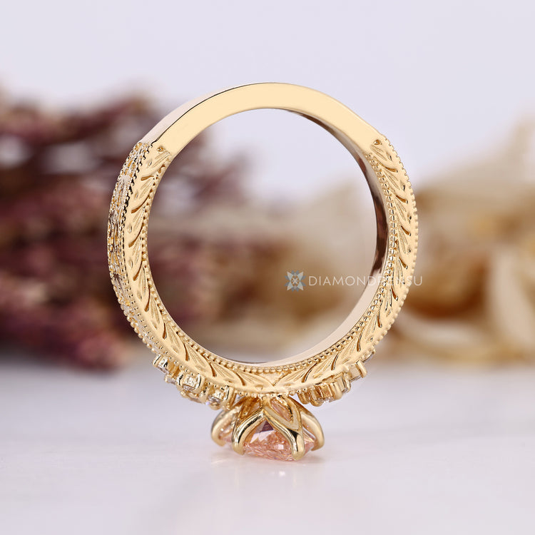 Diamondrensu presents an Art Deco marquise engagement ring.