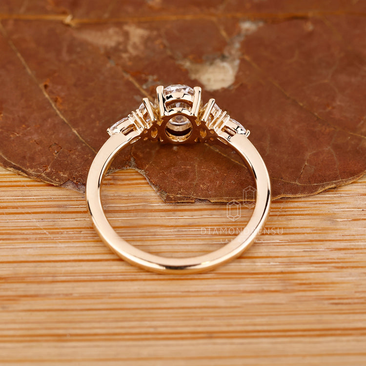 Handmade lab grown oval diamond engagement ring design.