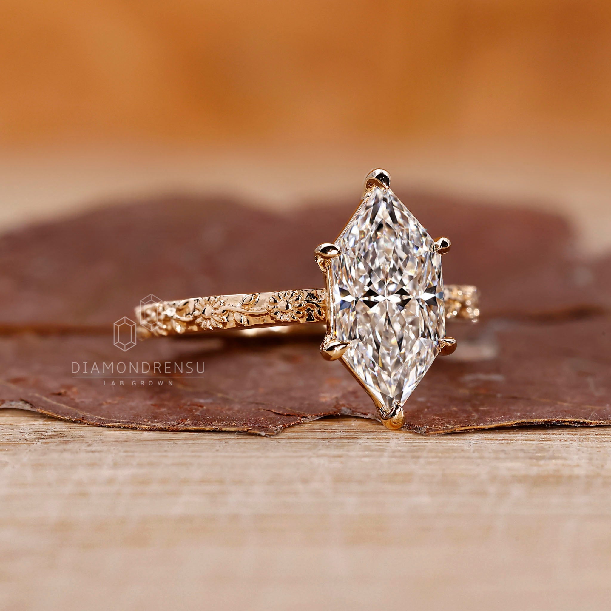 Dutch Shape Ring Dutch Marquise Cut Art Deco Engagement Ring