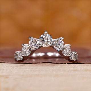 U Shaped Wedding Band with smooth contour in a graceful finish.
