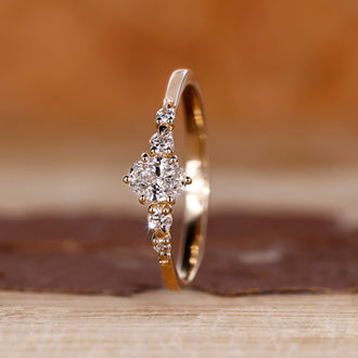 Custom Engagement Ring with lab grown diamonds and unique style.
