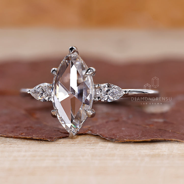 Marquise rose cut diamond offering a vintage-inspired and unique style.
