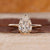 Pear cut diamond engagement ring with solitaire setting handmade.
