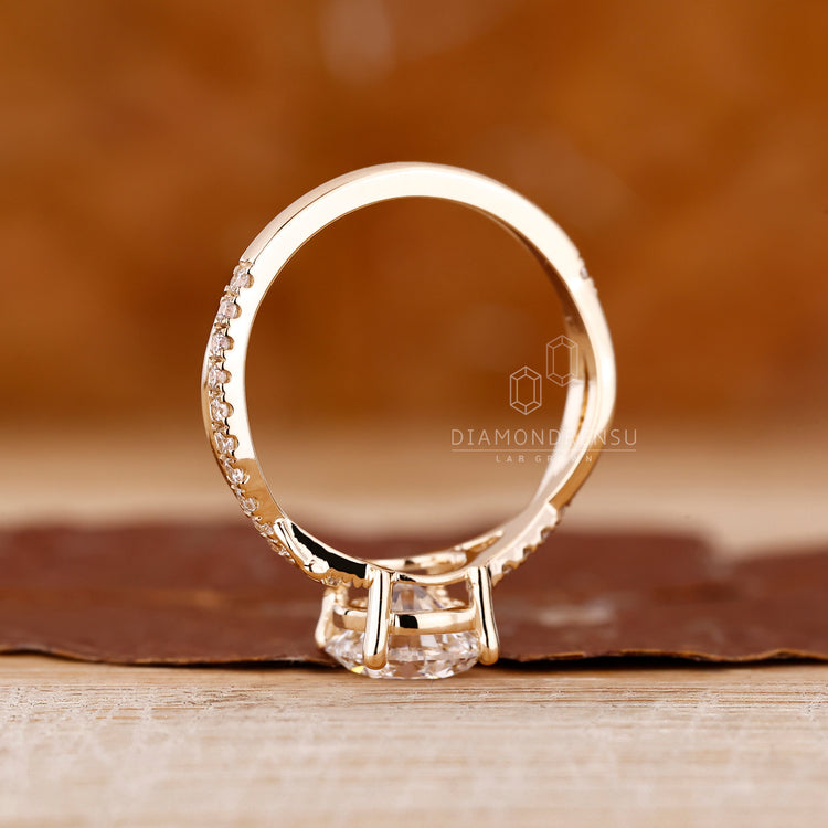 Handmade jewelry featuring nature inspired engagement ring.
