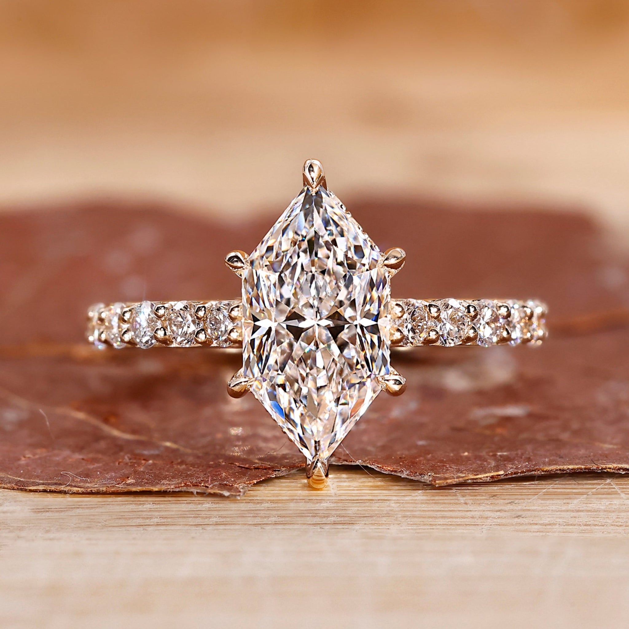 Dutch Shape Ring Dutch Marquise Ring In Hidden Halo Setting