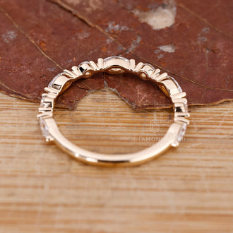 Custom wedding band crafted to reflect personal style.
