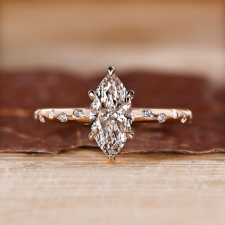 Marquise Cut Diamond Engagement Ring with handmade ring design.
