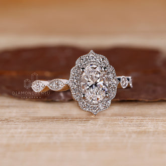 Vintage engagement ring with handmade detailing.
