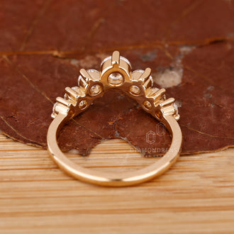 Lab grown diamond band set in polished yellow gold.
