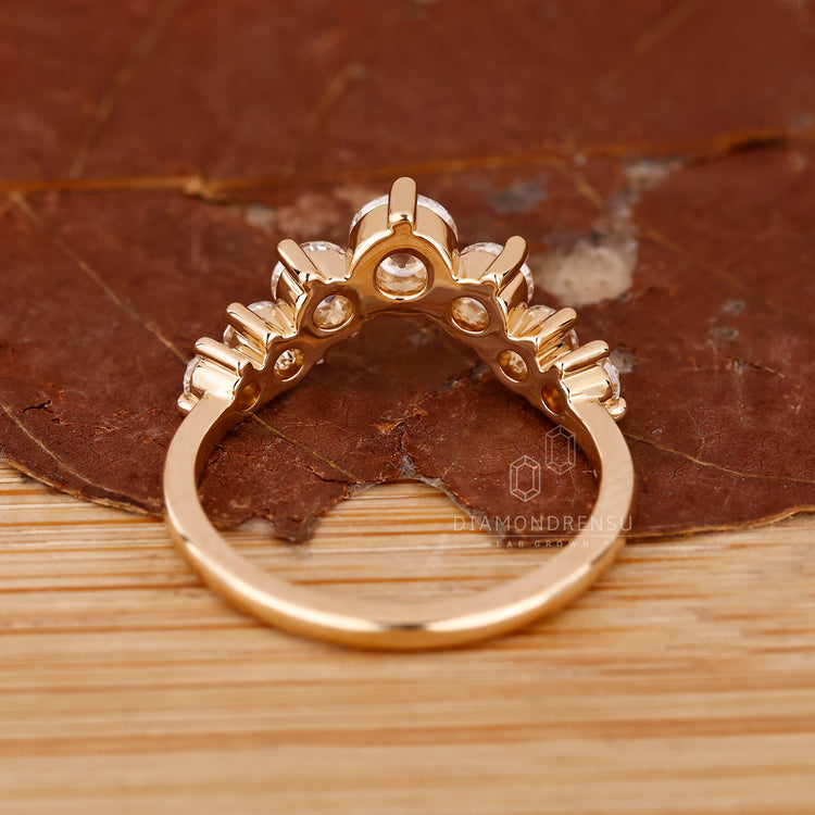 Lab grown diamond band set in polished yellow gold.
