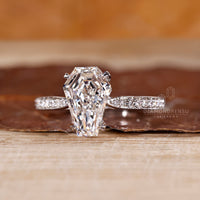 White gold diamond ring with custom engagement design.
