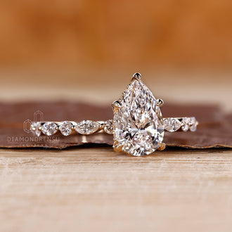 This yellow gold engagement ring has a warm, rich tone.
