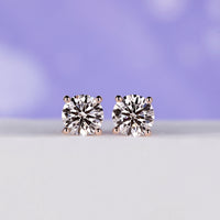 Rose Gold Stud Earrings 1.60 TCW - Round Diamond
