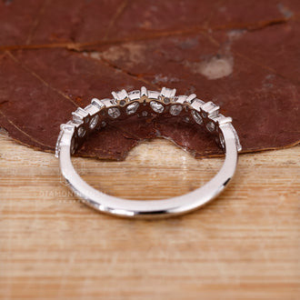 Buy wedding band with handcrafted diamond details.
