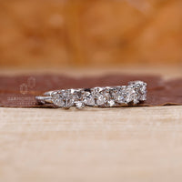 Classic white gold wedding band with sparkling diamonds.
