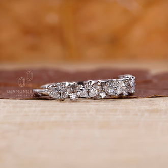 Classic white gold wedding band with sparkling diamonds.
