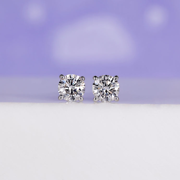 White Gold Earring 0.50 TCW - Round Cut Diamonds