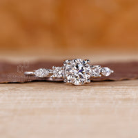 White gold engagement ring featuring IGI certified diamonds.
