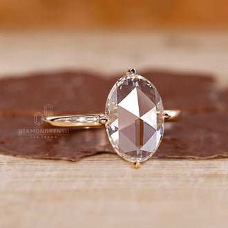 4 prong claw setting ring with IGI certified lab grown diamond.
