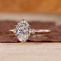 6 claw prong setting on tapered shank ring.
