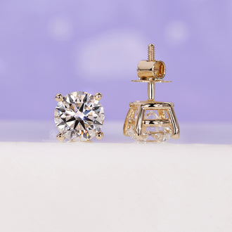 Sparkling diamond earrings round perfect for every occasion.
