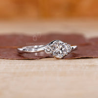 White gold diamond ring gleaming with brilliance and style.
